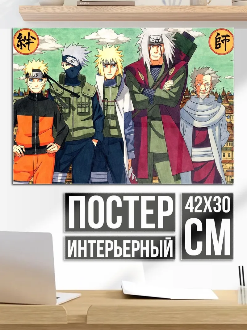 Постер Персонажи Наруто команда