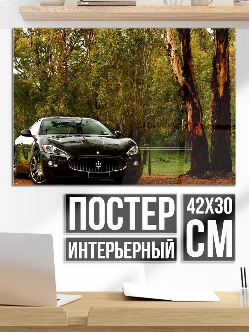 Постер Чёрный спорткар
