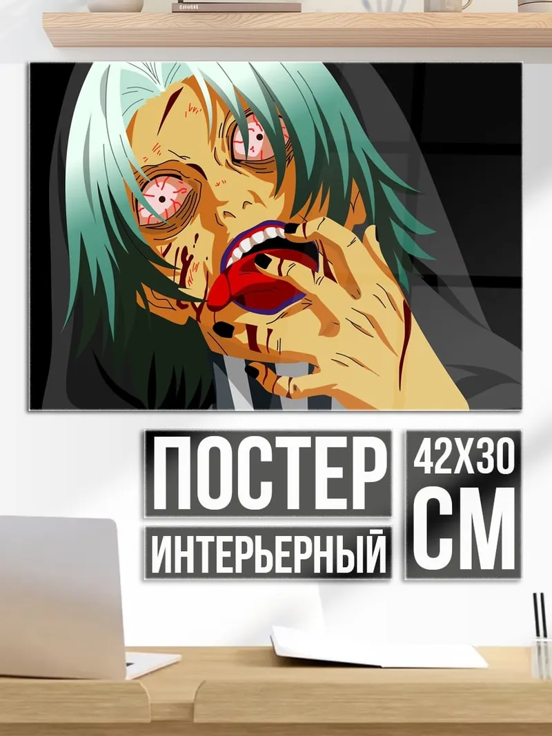 Постер Искаженное лицо аниме