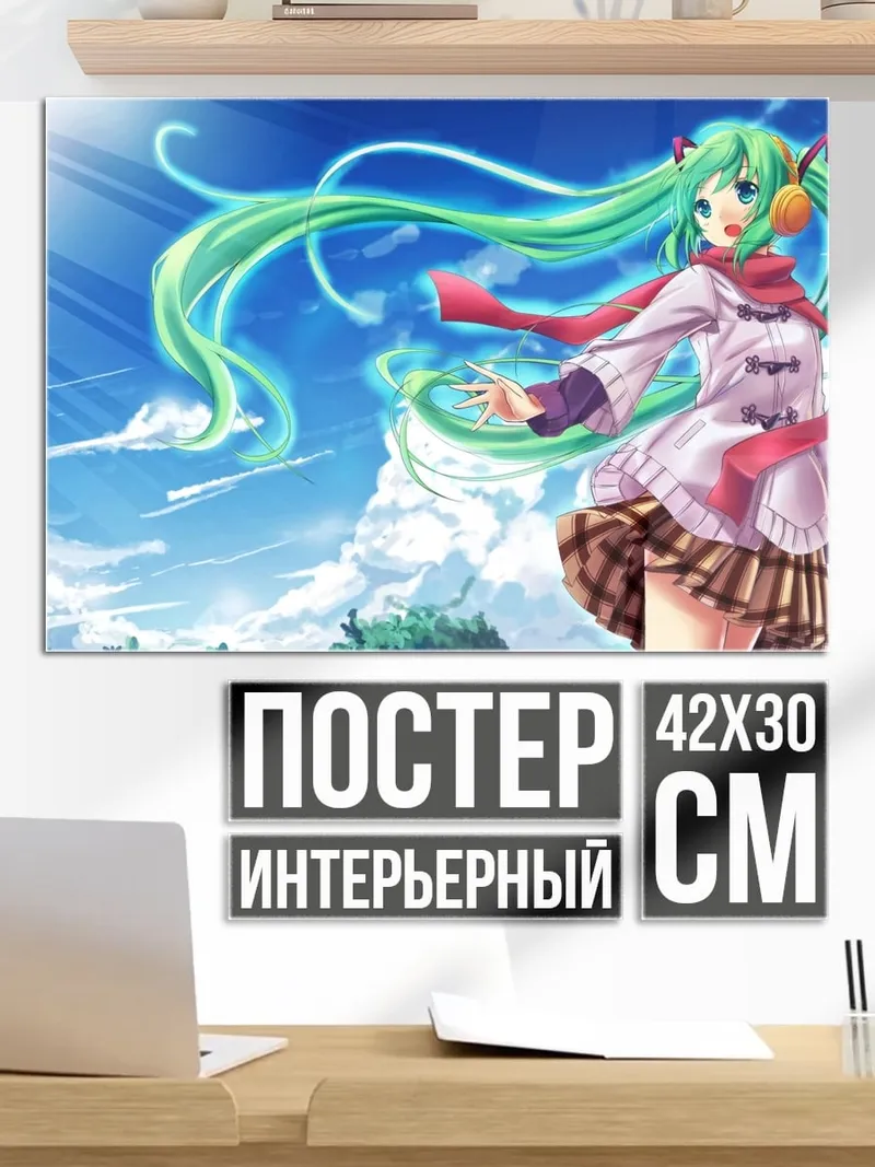 Постер Аниме девушка Мику Хатсуне