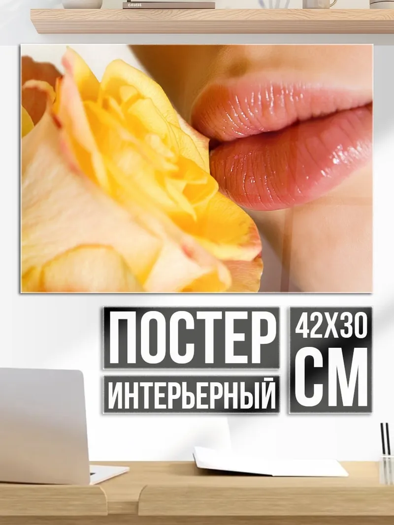 Постер Губы и роза