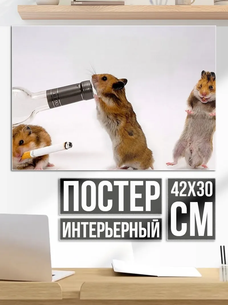 Постер Пьяные хомяки