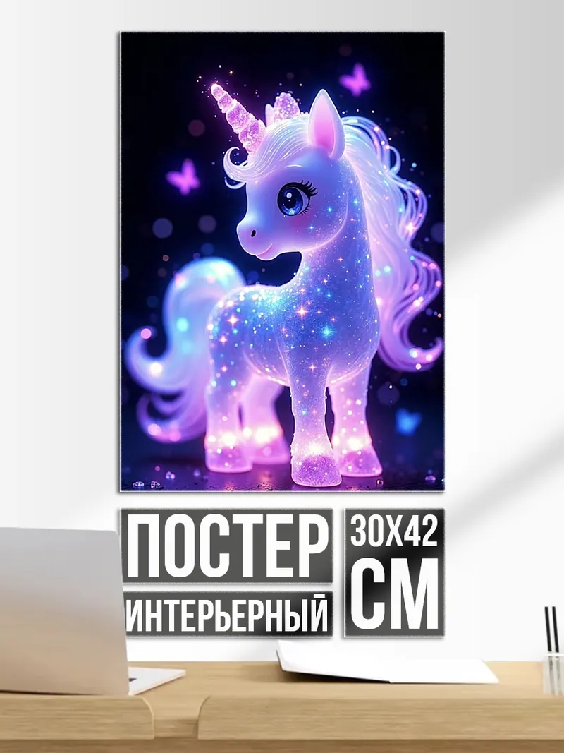 Постер Сияющий единорог