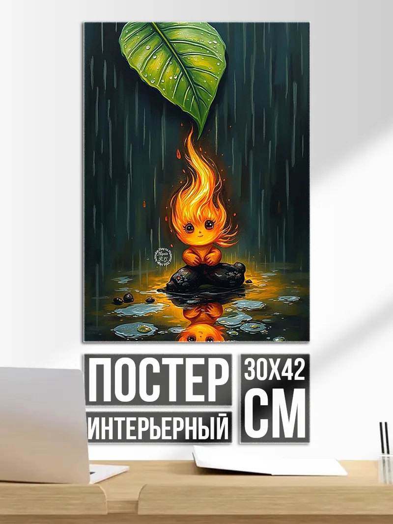 Постер Огненный дух под дождем