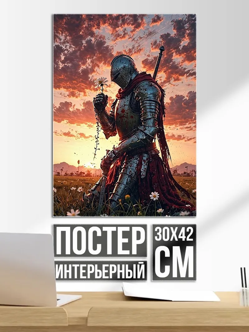Постер Рыцарь в поле цветов
