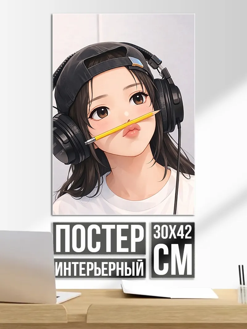 Постер Девушка с карандашом