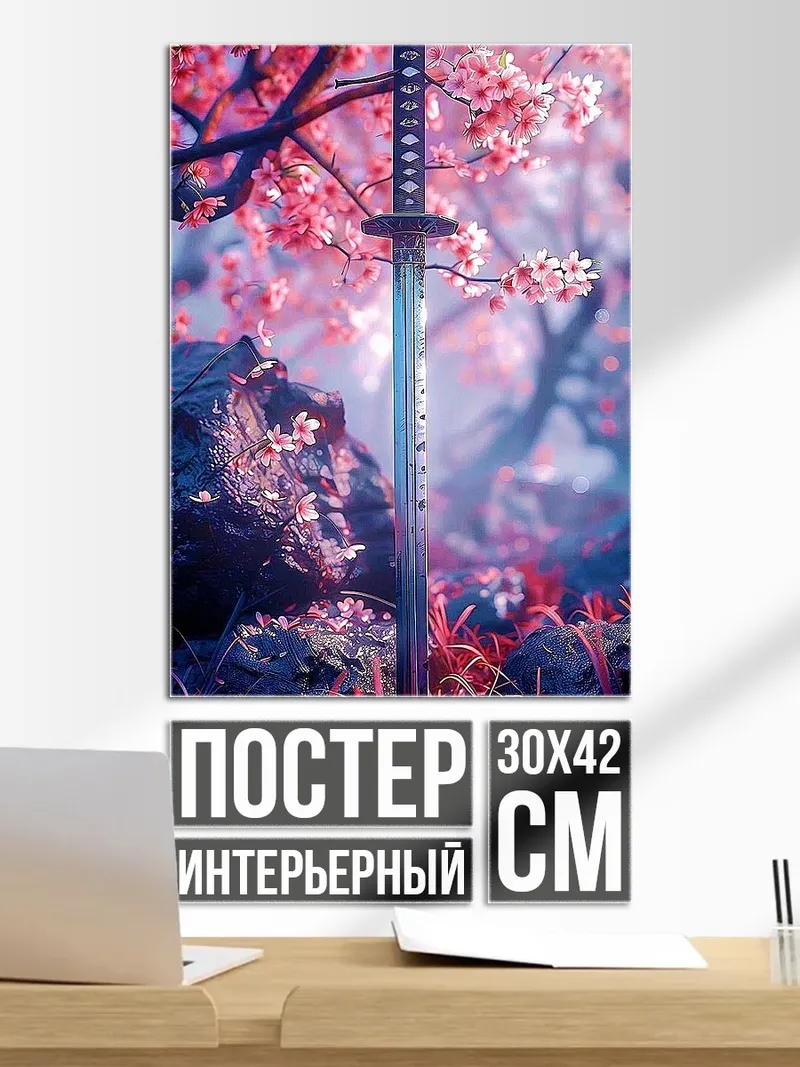 Постер Катана под сакурой