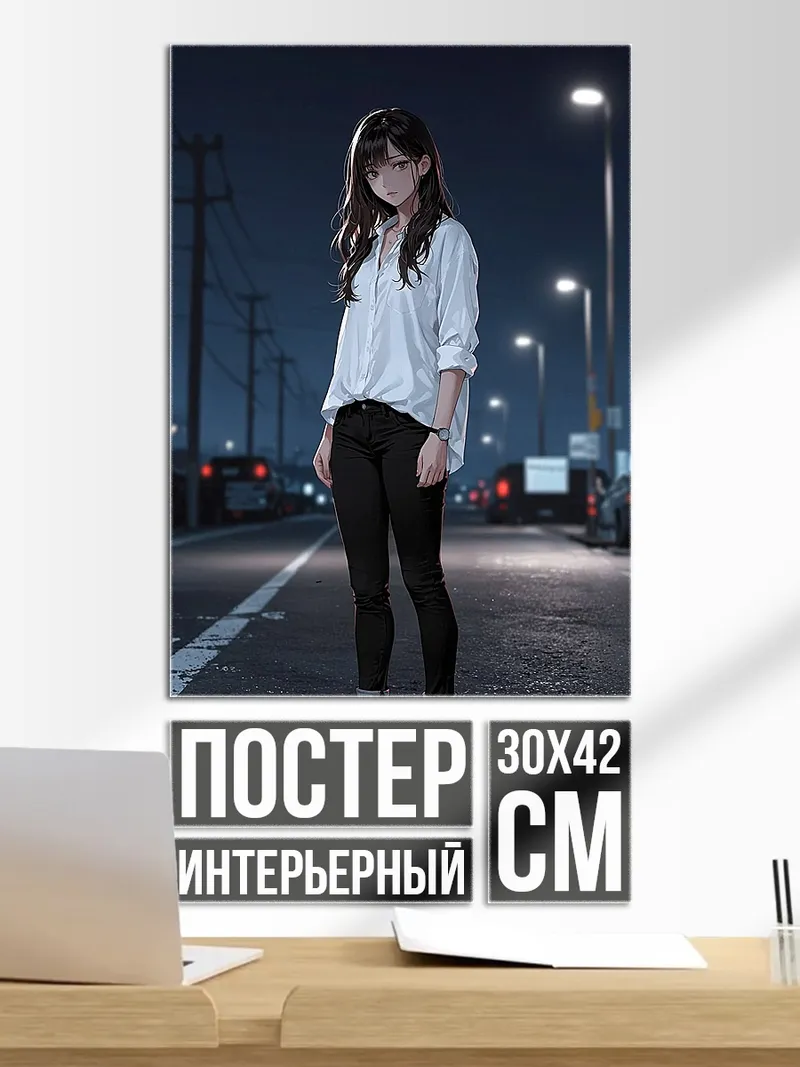Постер Девушка на улице