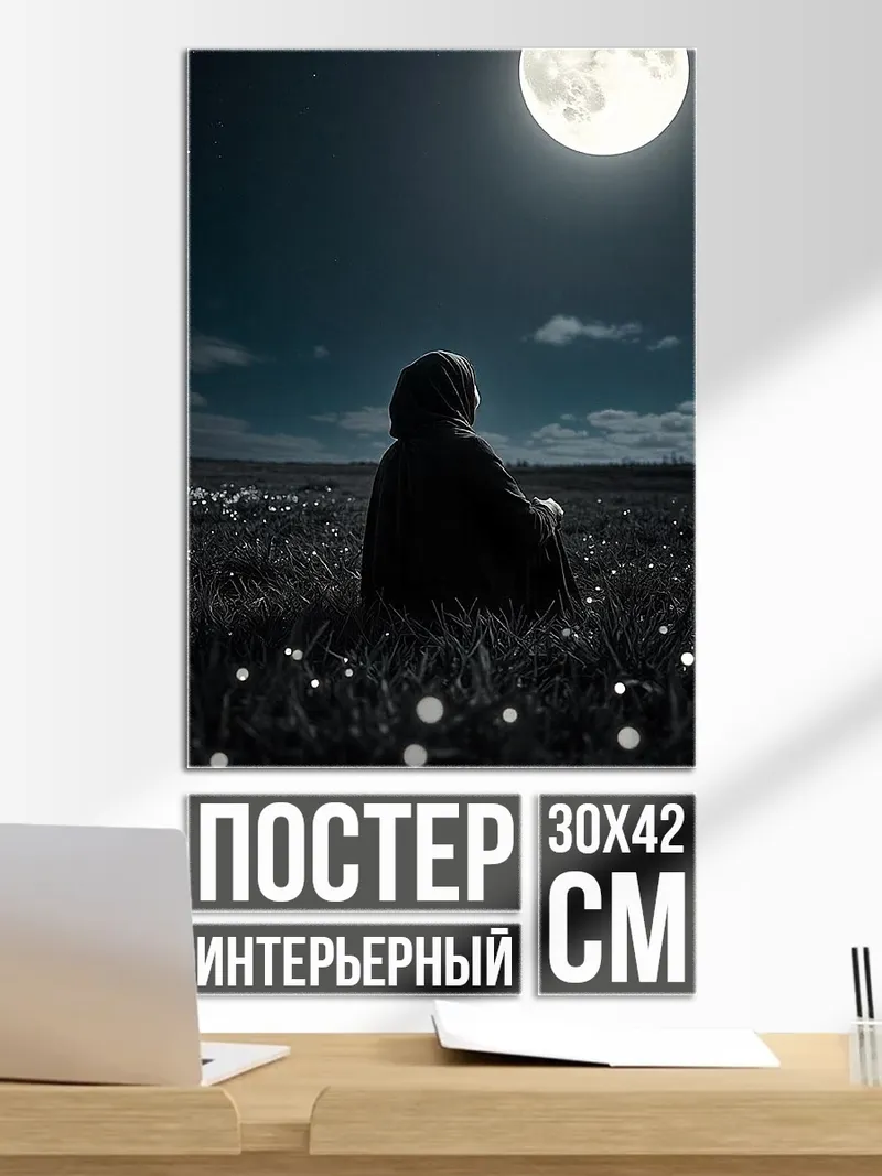 Постер Девушка под луной