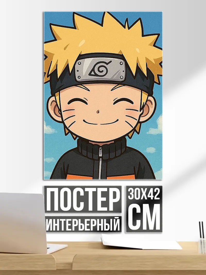 Постер Наруто Узумаки улыбка