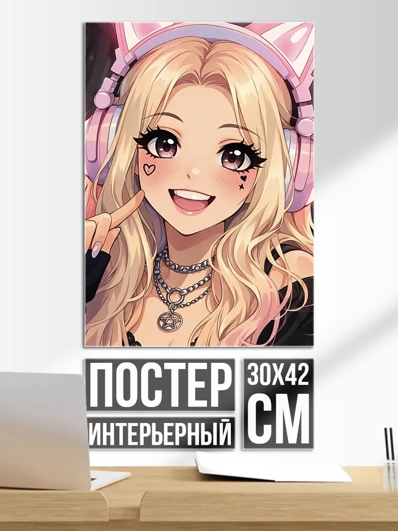Постер Арт девушка стример