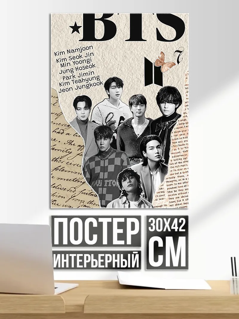 Постер BTS группа мемберов