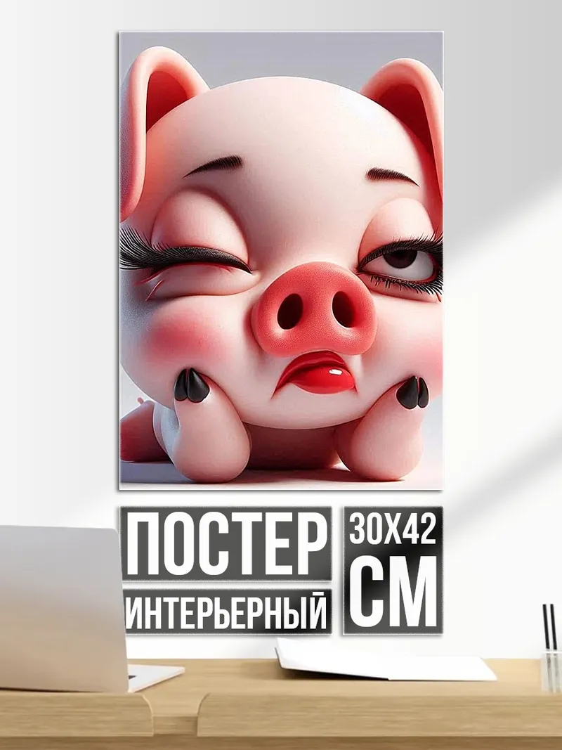 Постер Сонная свинка