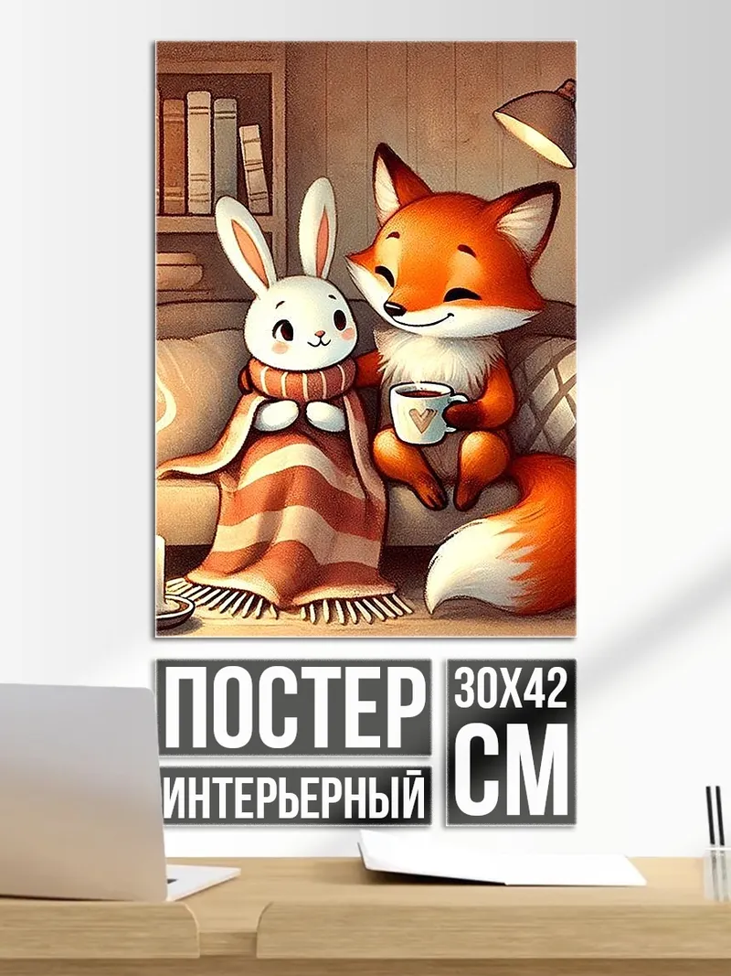 Постер Лиса и кролик