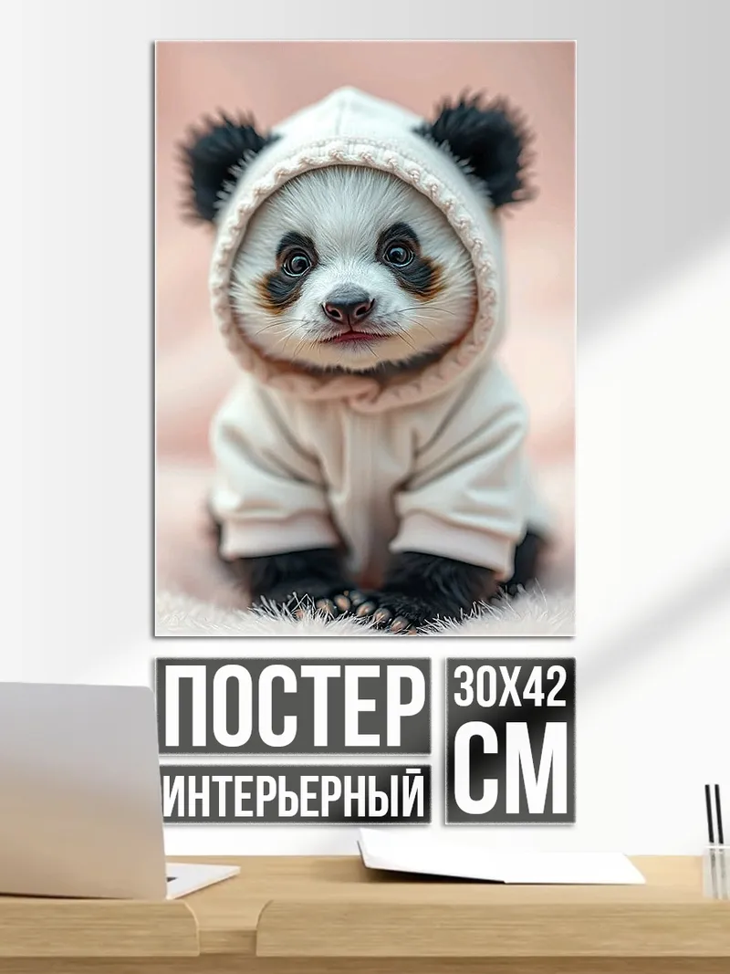 Постер Милый медвежонок панда