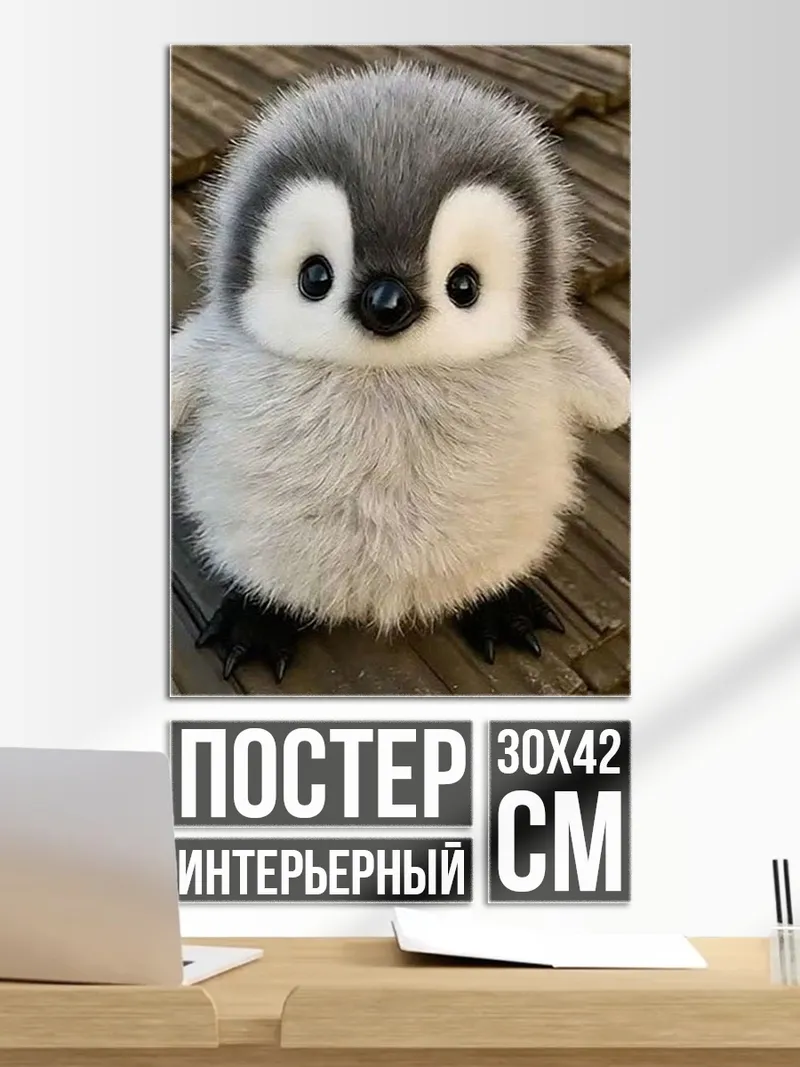 Постер Пушистый пингвинёнок