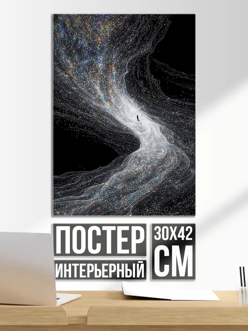 Постер человек в космосе