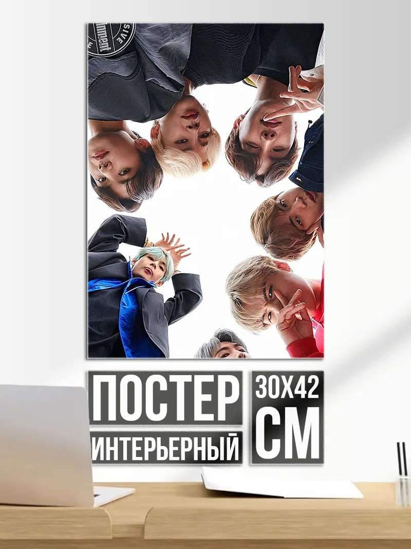 Постер BTS смотрят вниз
