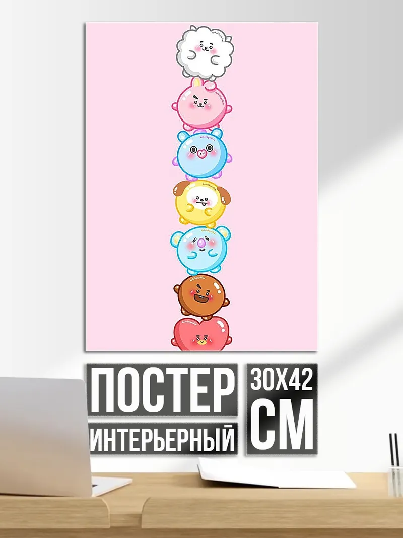 Постер BT21 персонажи
