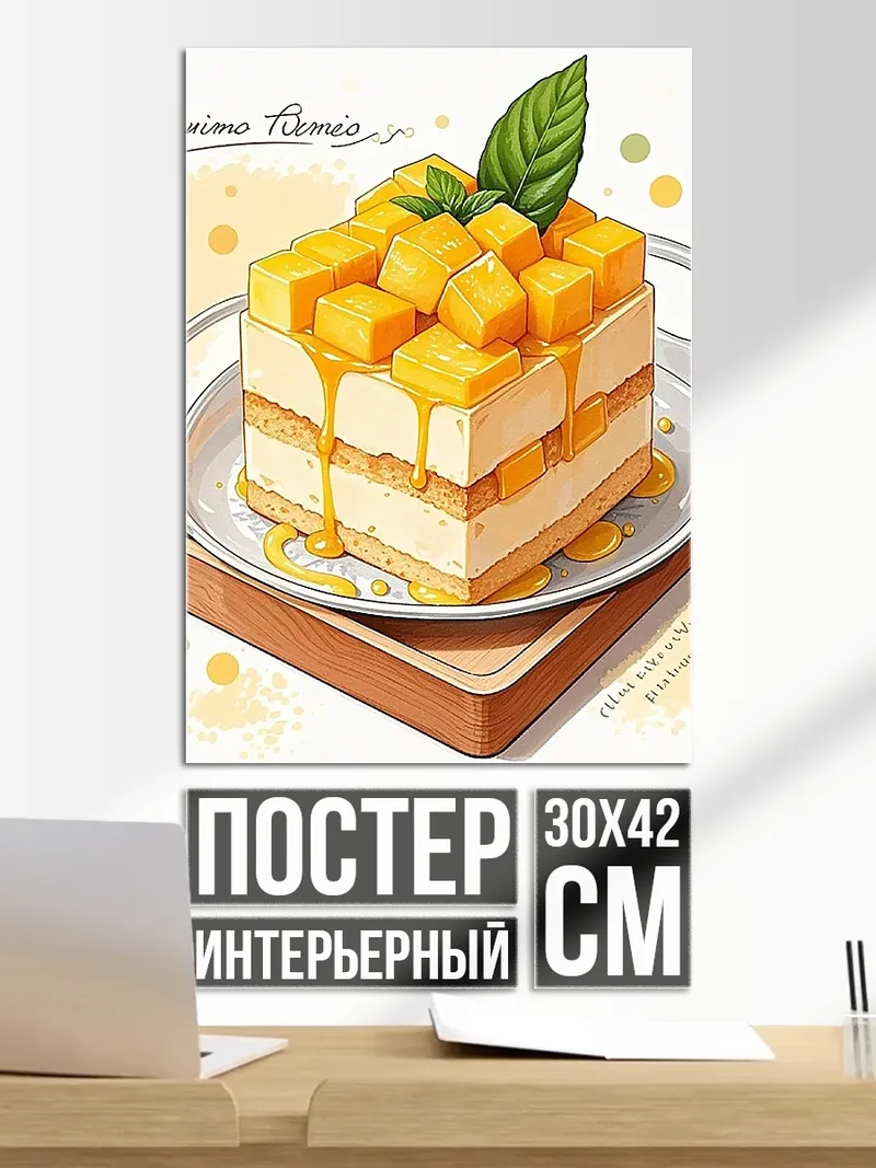 Постер Манговый торт