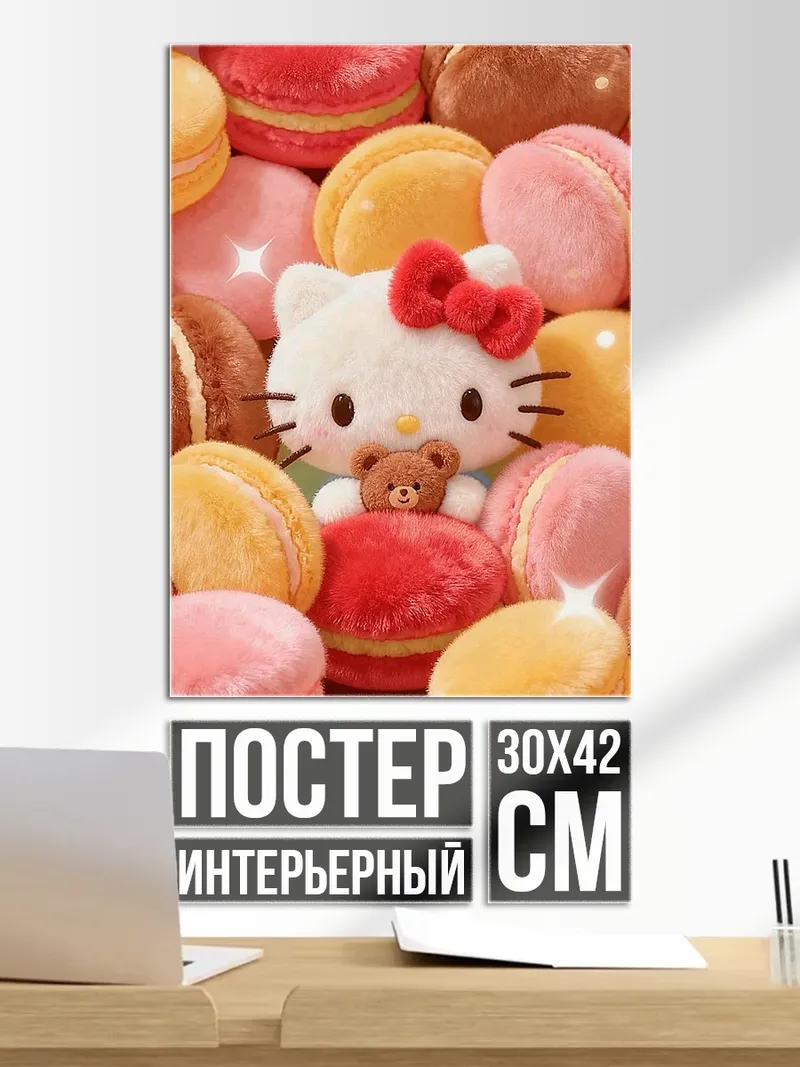 Постер Хелло Китти и макаруны