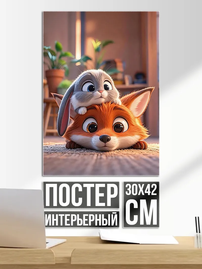 Постер Зайчик и лис