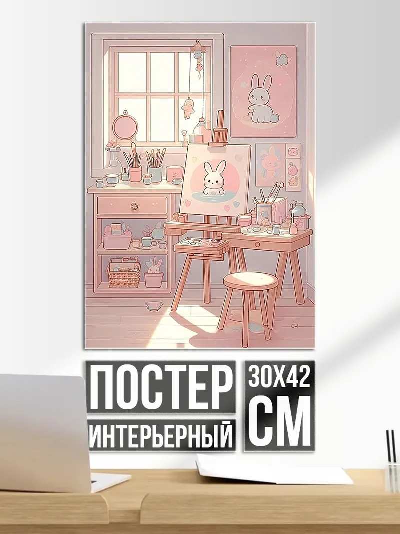 Постер Розовый уголок художника