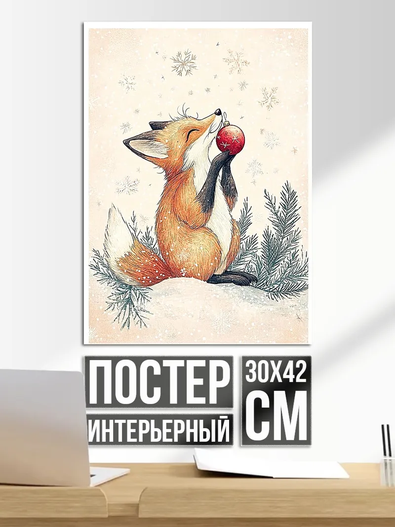 Постер Лисичка с игрушкой