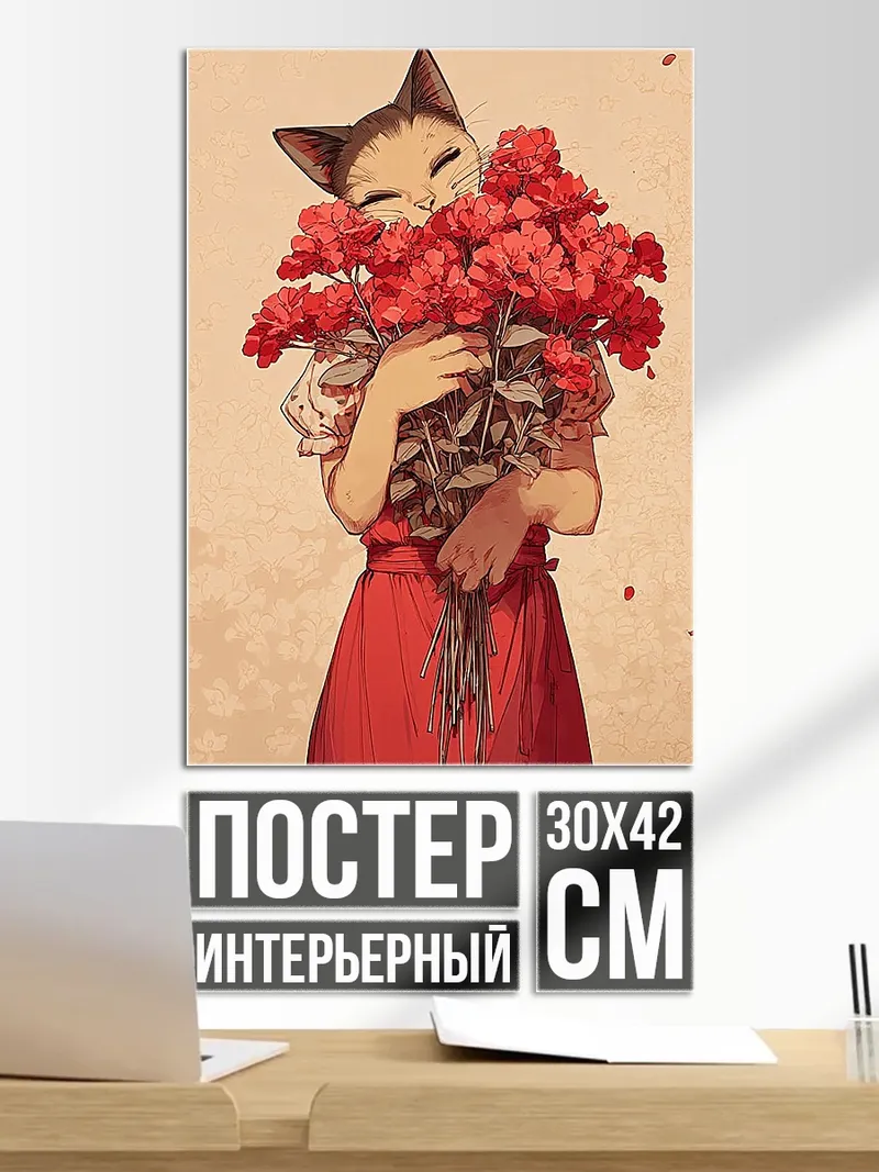 Постер Девушка с цветами