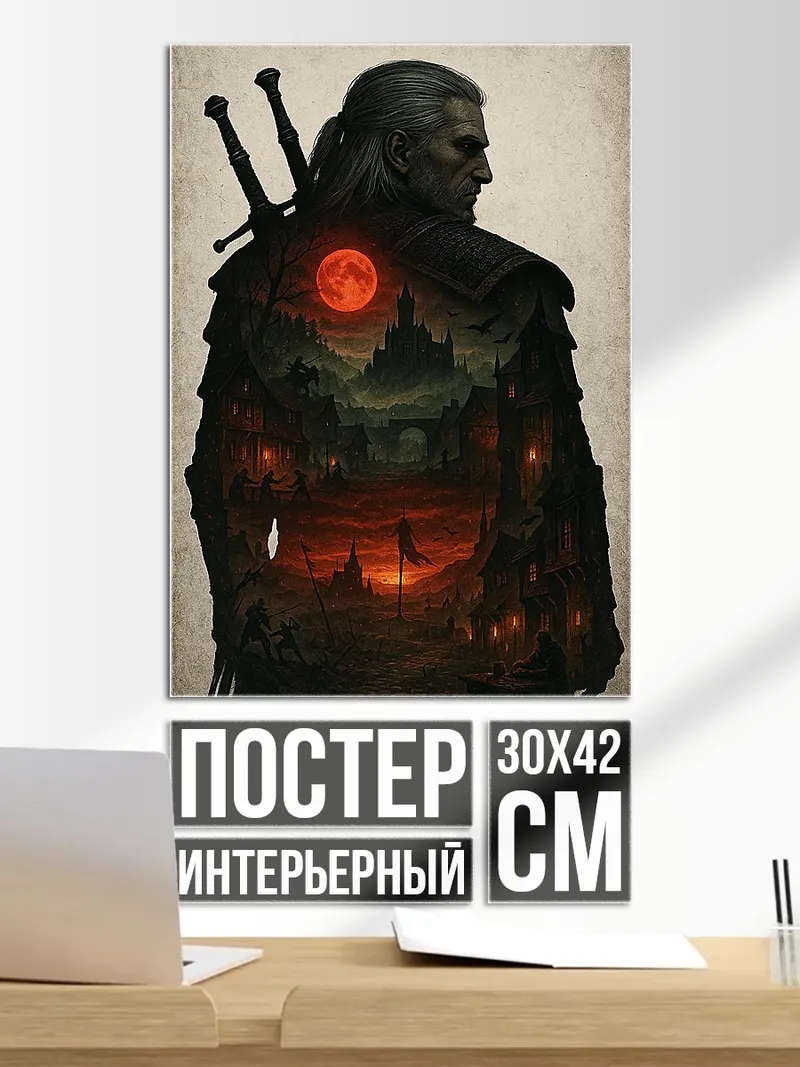 Постер Геральт Красная луна