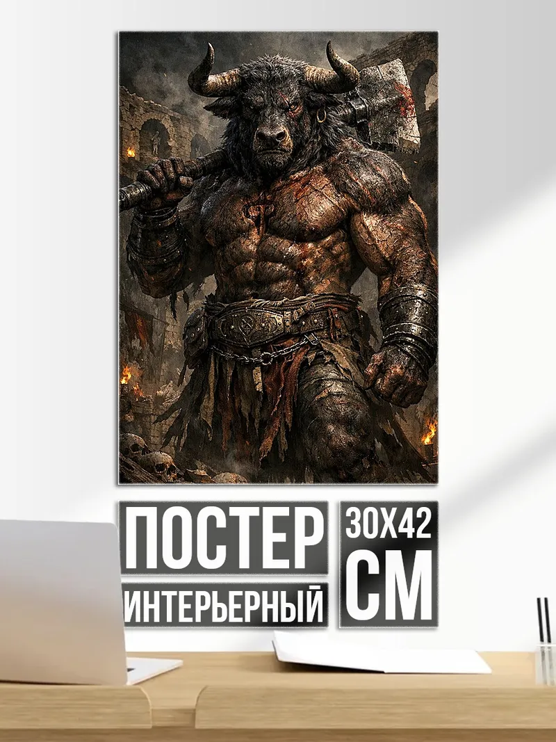 Постер Минотавр с топором