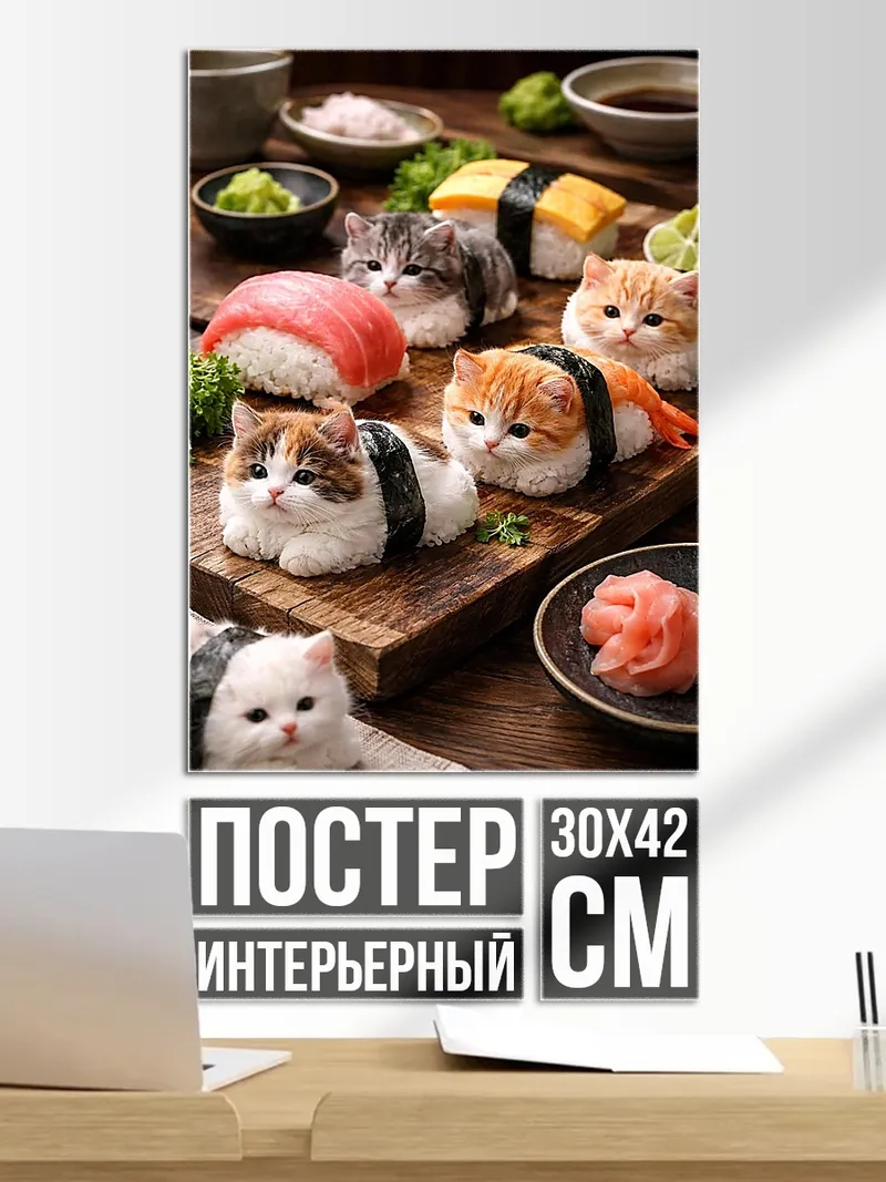 Постер Котики суши