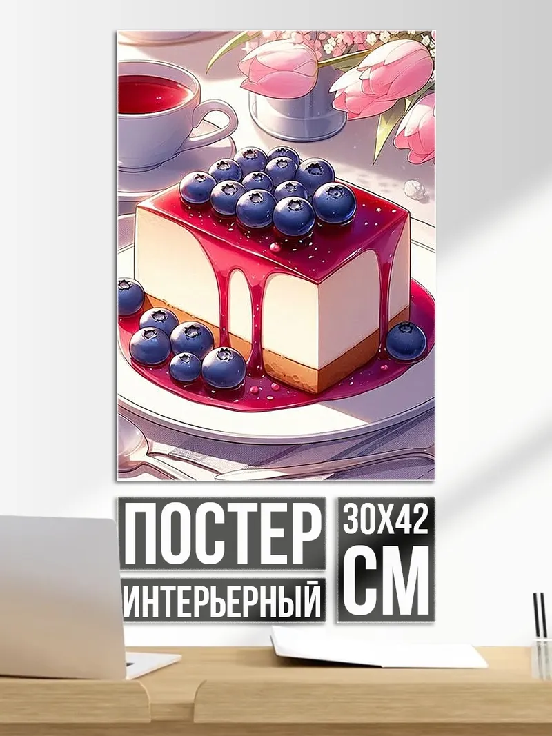 Постер Торт с ягодами