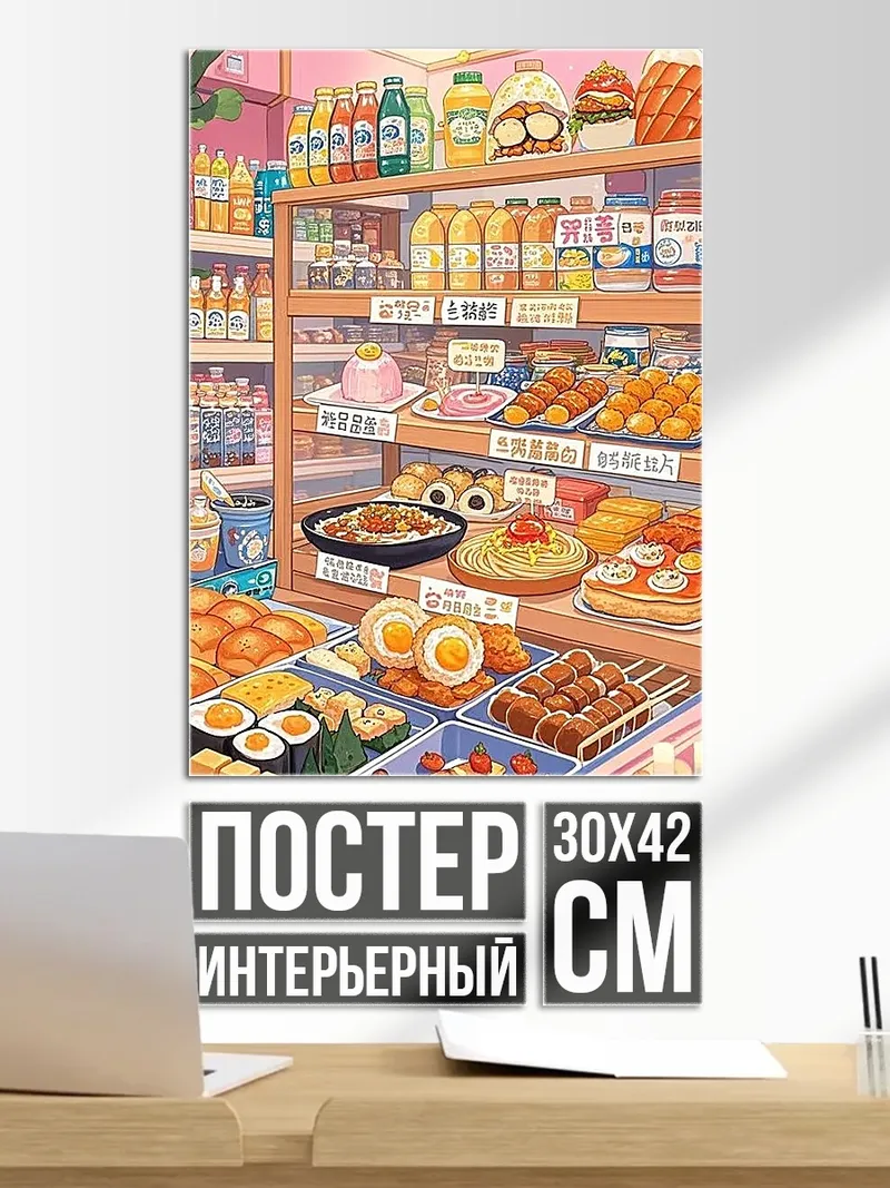 Постер Аниме магазин еды
