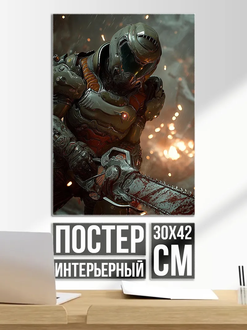 Постер doom guy космодесантник