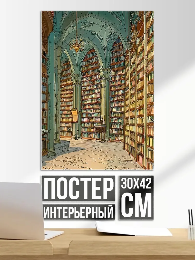 Постер Старинная библиотека