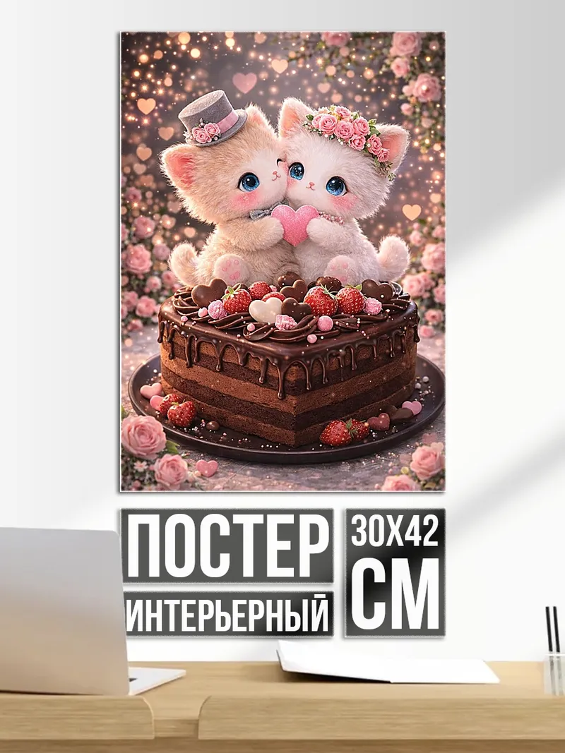 Постер Два милых котенка