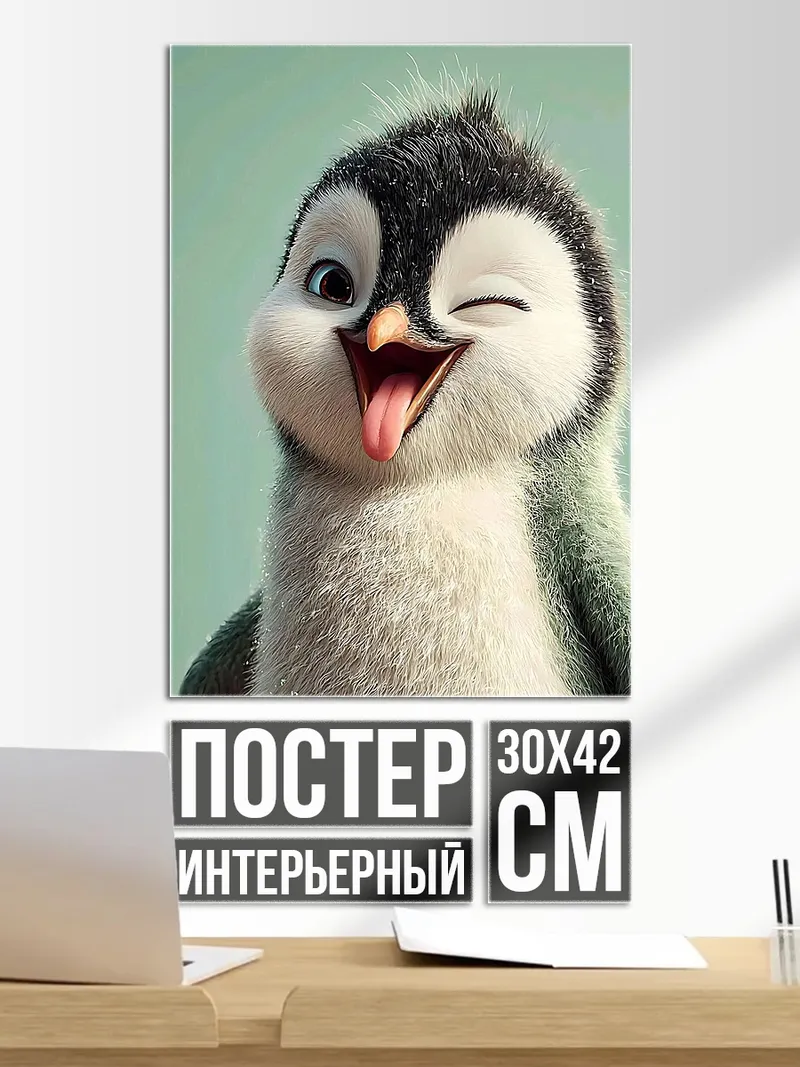 Постер Забавный пингвинёнок
