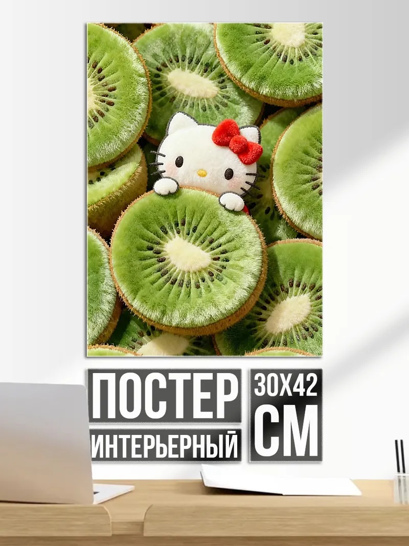 Постер Хелло Кити и киви