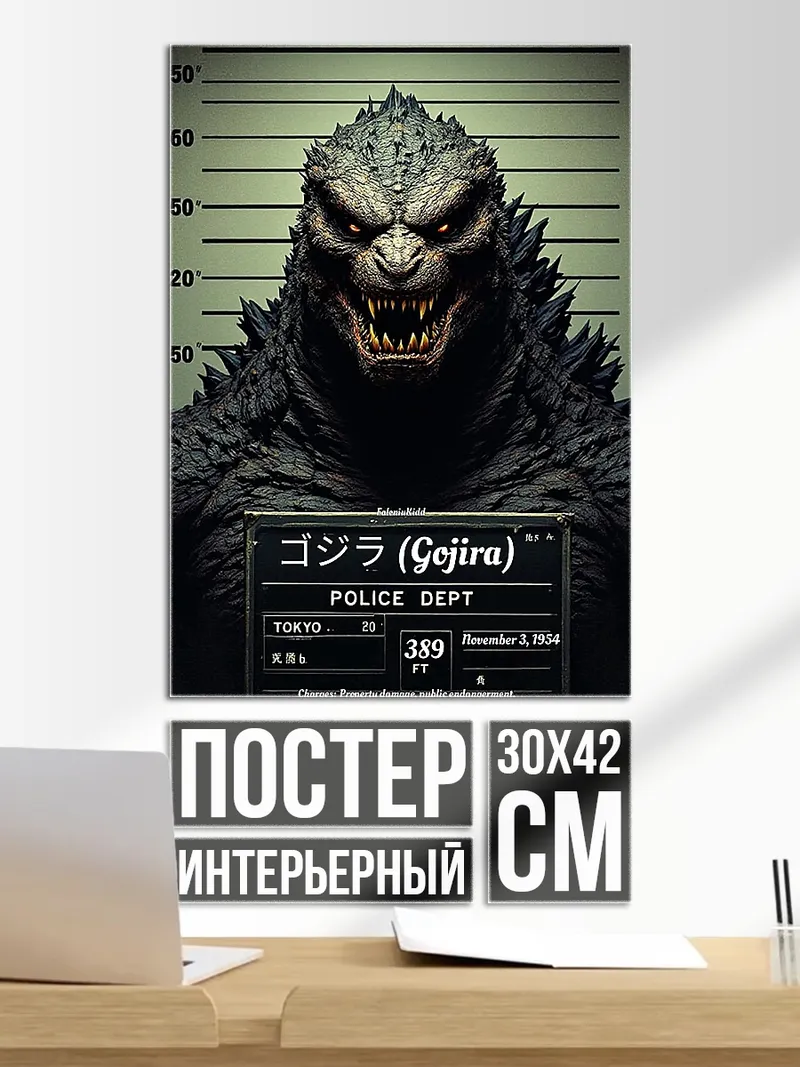 Постер Годзилла в участке
