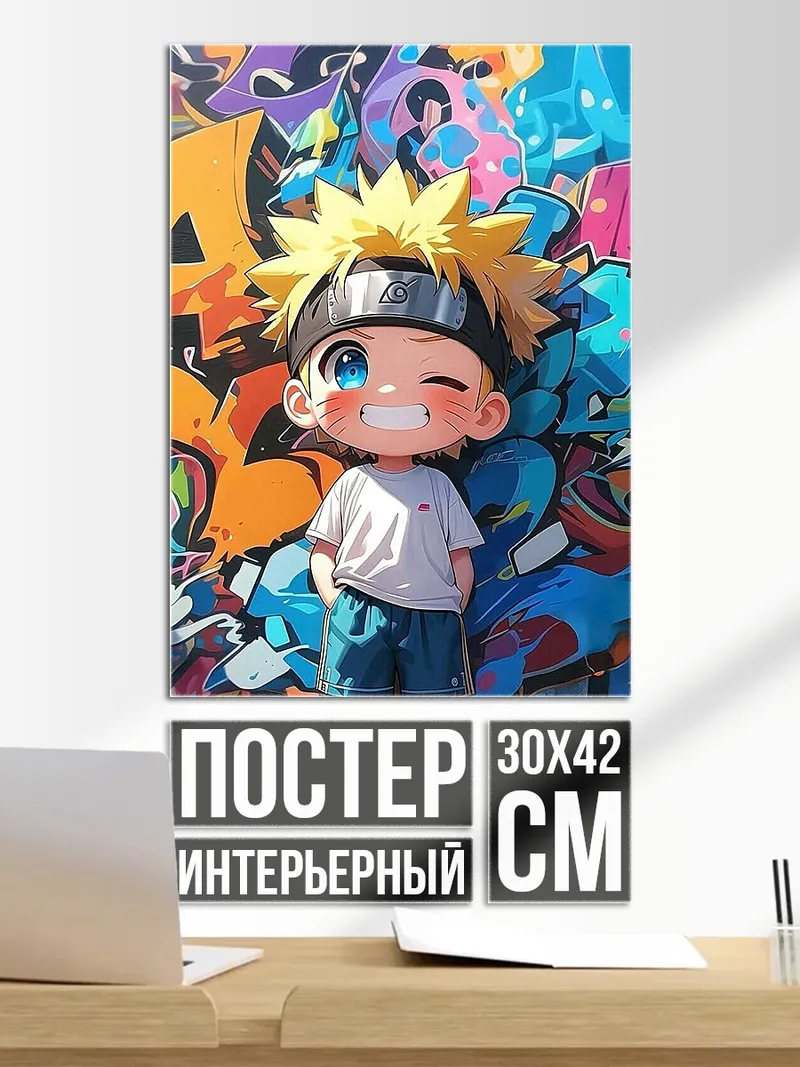 Постер Наруто граффити стиль