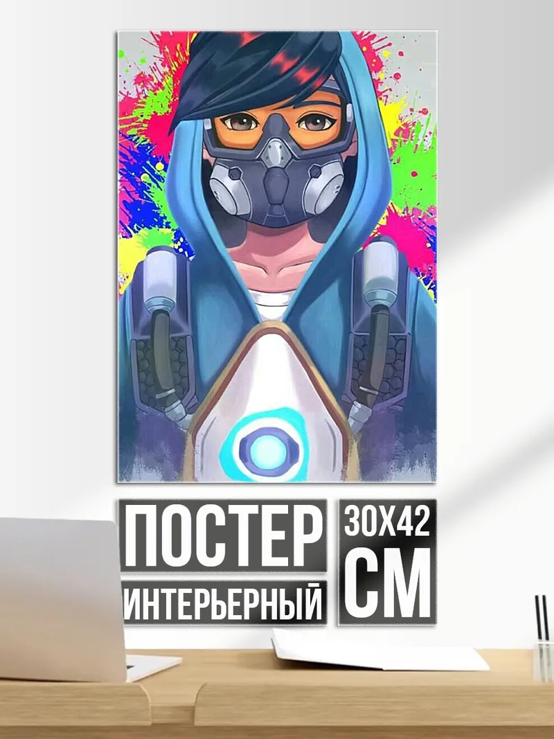 Постер Киберпанк девушка в маске