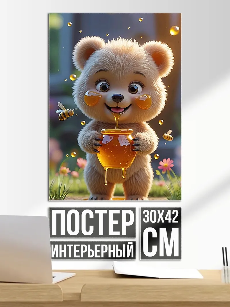 Постер Медвежонок с медом
