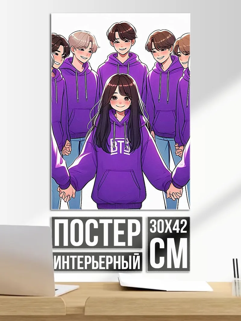 Постер Девушка с BTS