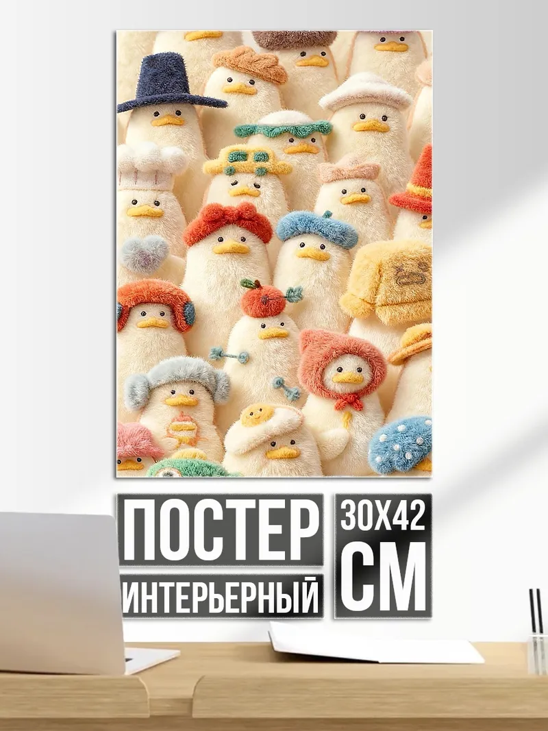 Постер Милые утята в шляпах