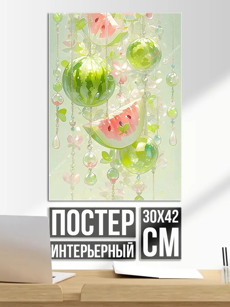 Постер Арбузы в росе