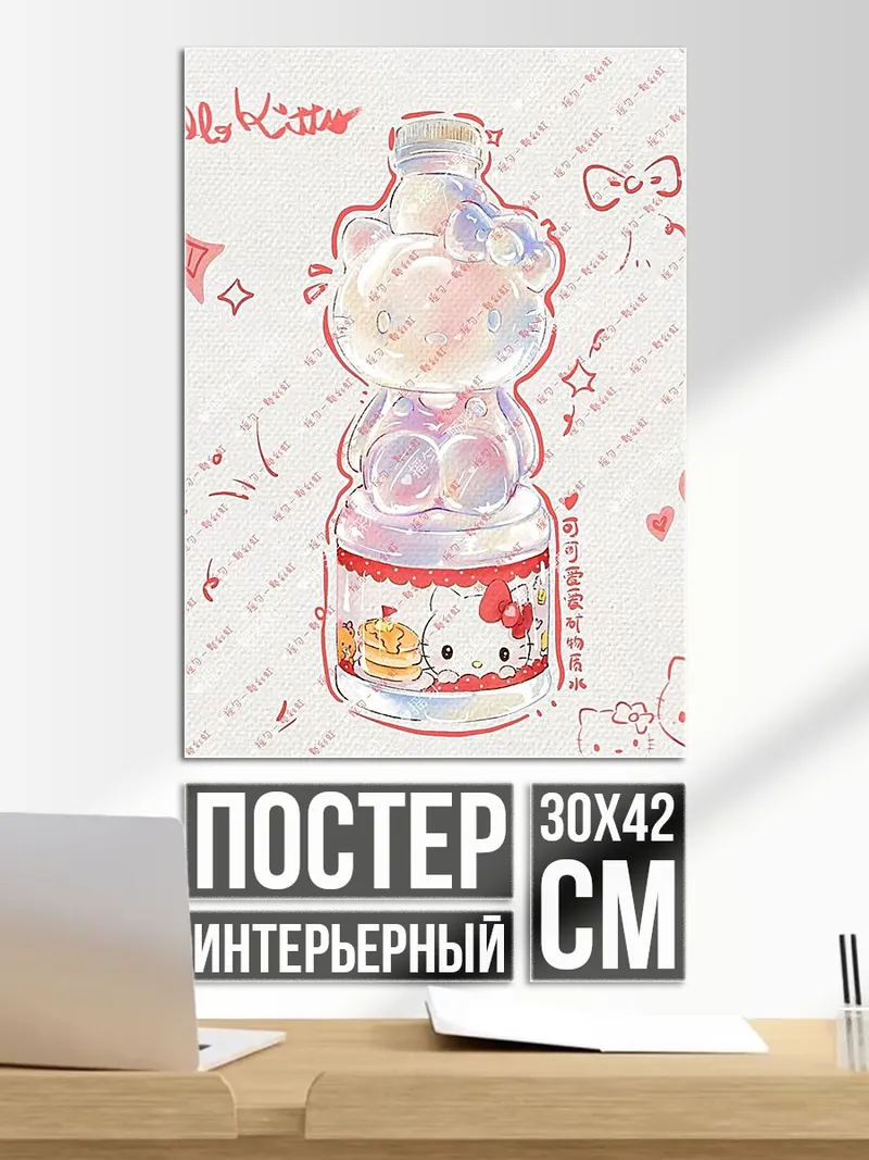 Постер Бутылка Хелло Китти