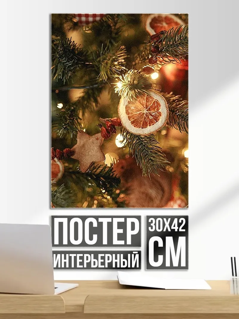 Постер Новогодние украшения