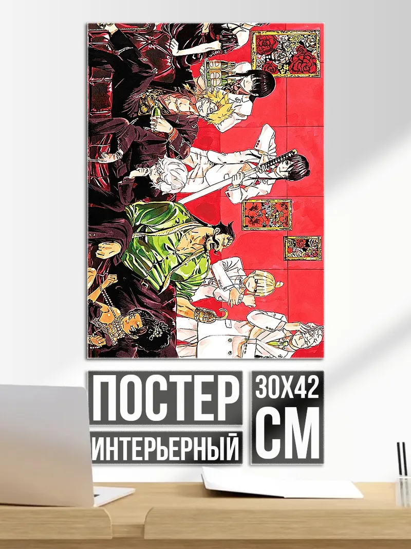 Постер Аниме девушки в ряд