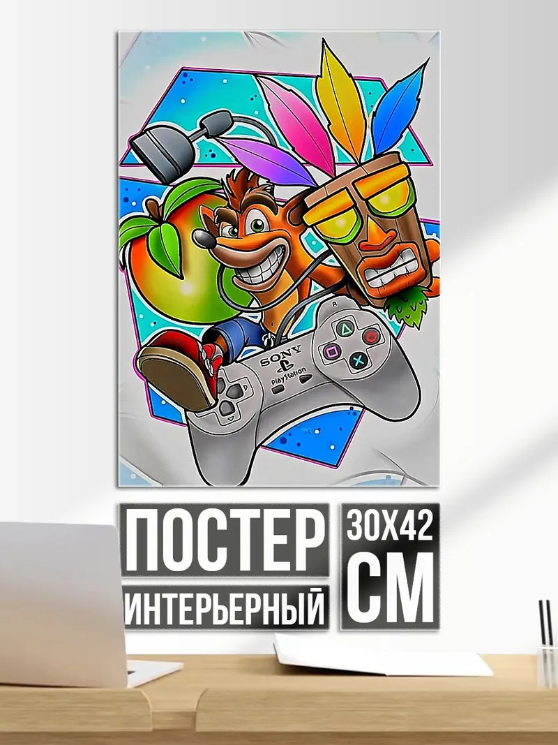 Постер Крэш Бандикут и маска